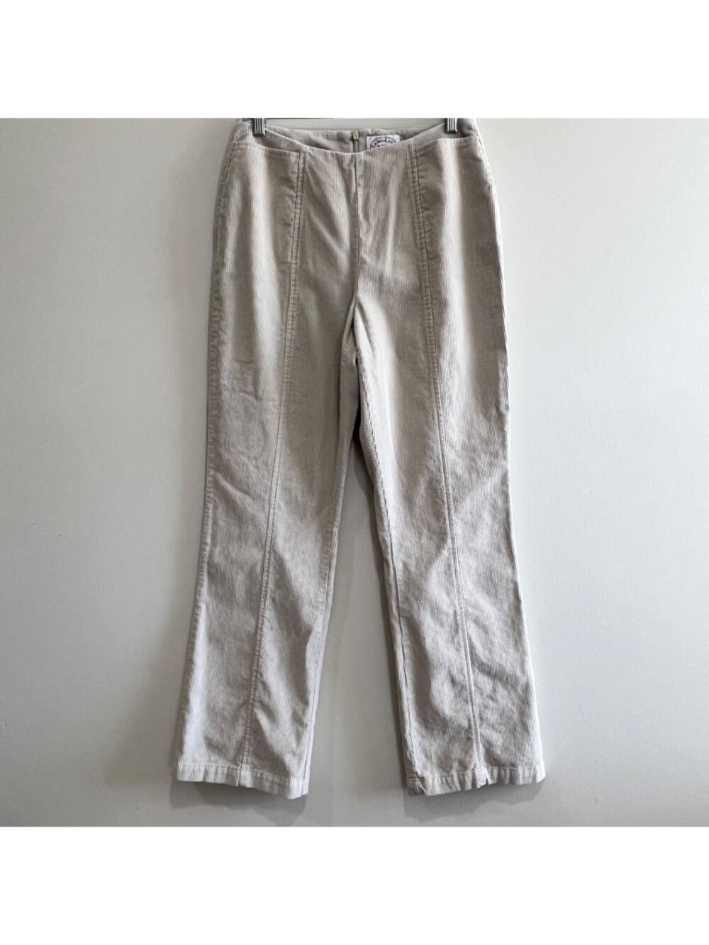 Carolina Blues Vtg 90s Corduroy Pintuck Flare Pants Womens 10 Beige High Rise